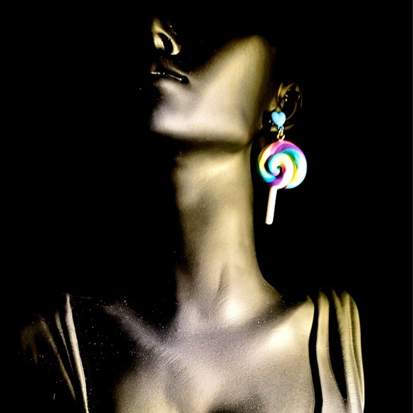Disney Candy Swirl Colorful Lollipop Dangle Earrings - Picture 2 of 9